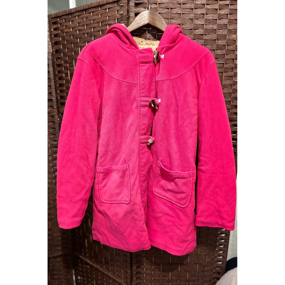 Old Navy Womens XXL Pink Fleece Sherpa Lined‎ Hooded Toggle Coat Jacket